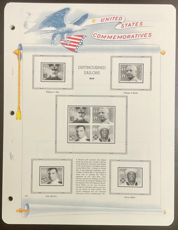 White Ace Historical Stamp Album Pages US Comm Singles Supplement M 2010 NEW