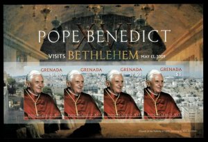 Grenada 2009 - Pope Benedict XVI - Sheet of 4 IMPERF Stamps - Scott #3731 - MNH