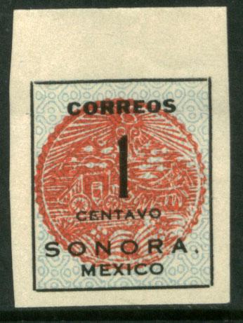 MEXICO 394 1ct SONORA REVOLUTIONARY ISSUE UNUSED (261)