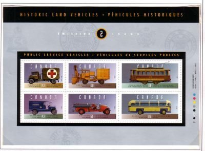 Canada Sc 1527 1994 Public Service Vehicles stamp souvenir sheet mint NH