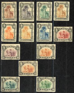 Nyassa Sc# 26-38 MH 1901 Camels & Giraffe