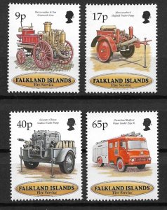 1998 Falkland Islands 690-3 fire Service Centenary MNH C/S of 4