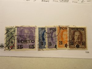 AUSTRIA Scott J47-J48, J60-J63, PORTO OVERPRINTED, USED Cat $2.35