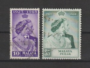 MALAYA PERAK 1948 SG 122/3 USED Cat £50.35