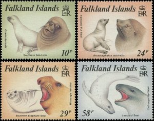 Falkland Islands 1987 Sc 461-464 Sea Lion Elephant Seal Leopard Seal CV $8.50