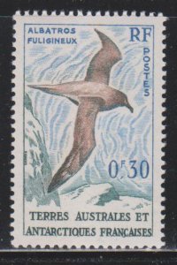 FRENCH SOUTHERN AND ANTARCTIC TERRITORIES,  30c Albatross  (SC# 12) MNH