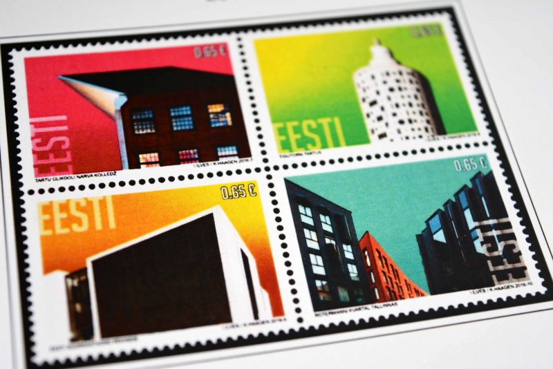 COLOR PRINTED ESTONIA 1918-2010 + 2011-2020 STAMP ALBUM PAGES (112 ill. pages)
