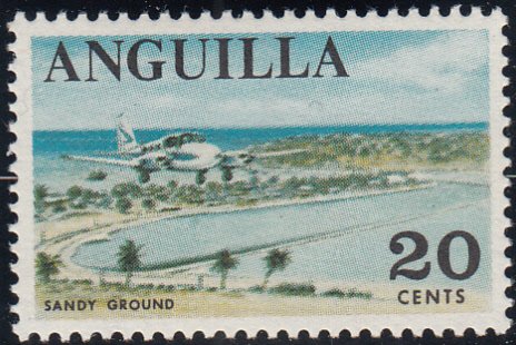 Anguilla 1967-68 MNH Sc #25 20c Sandy Ground, airplane