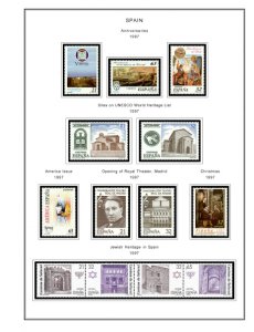 COLOR PRINTED SPAIN 1994-1999 STAMP ALBUM PAGES (58 illustrated pages)