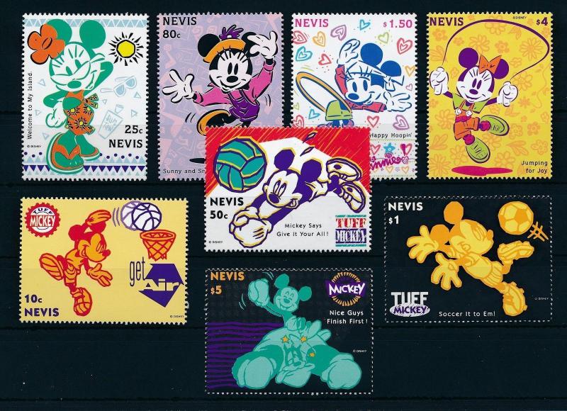 [23225] Nevis 1994 Disney Mickey Mouse Sports Soccer Basketball Minnie MNH