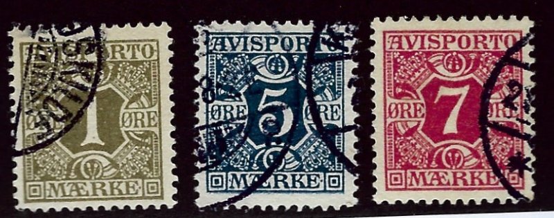 Denmark SC P1-P3 Used F-VF SCV$17.50...Worth a Close Look!