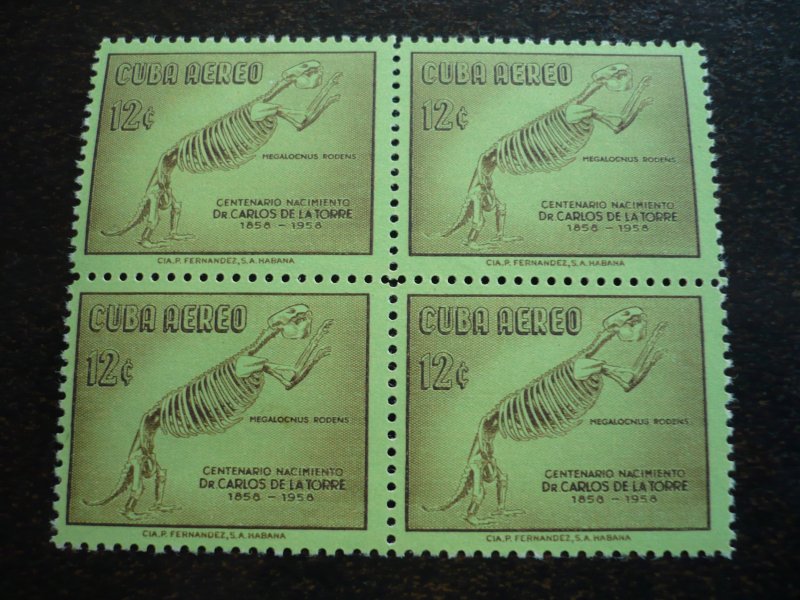 Stamps - Cuba - Scott#607,C182-C184 - Mint Hinged Set of 4 Stamps in Blocks