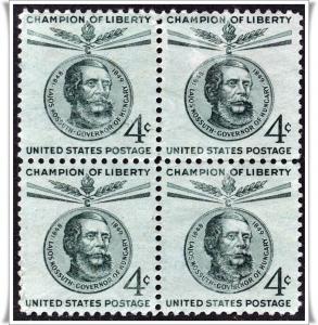 ♦SC#1117 4¢ Lajos Kossuth Block of Four MNG*