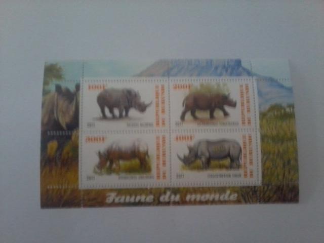 BURUNDI SHEET MNH RHINOCEROSES