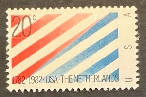 Scott#: 2003 - USA-The Netherlands 20¢ 1982 Single Stamp MNHOG