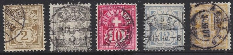 Switzerland - Scott # 69a 73a 74c 75 - VF - CV $70