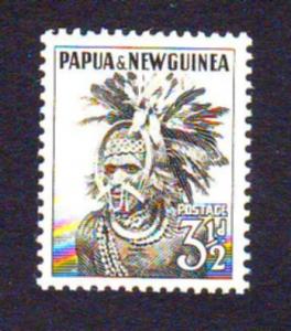 Papua New Guinea 1958 Sc#139, SG#6a 3-1/2d Black Headgear MINT.