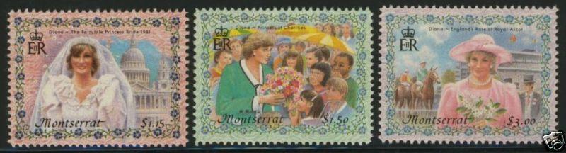 Montserrat 962-4 MNH Princess Diana, Horse, Flowers