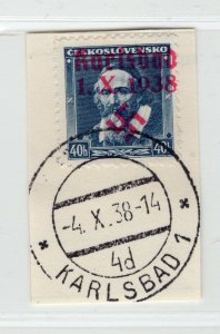 GERMANY OCC SUDETENLAND KARLSBAD MICHEL 6 VFU PIECE MULTIPLE EXPERTIZING MARKS