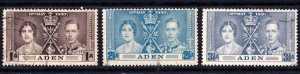 Aden stamps #13 - 15, used, CV $5.65