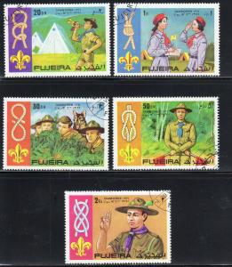 FUJEIRA  1971 SCOUTING SET OF 5  MINT  VF LH  O.G CTO (F9)