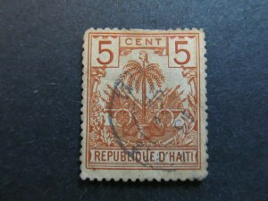 A4P10F58 Haiti 1892-95 5c Perf 14 used