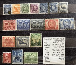 Australia MNH/MLH Selection #189//209- SCV=$12.55