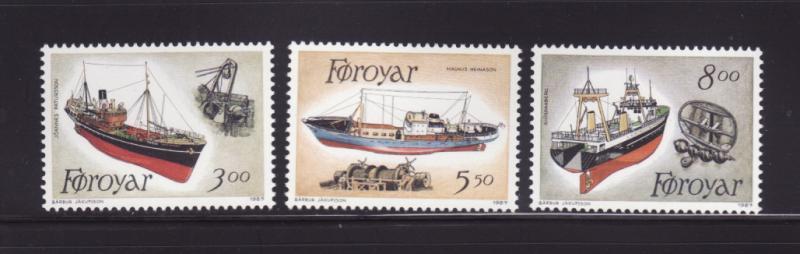 Faroe Islands 158-160 Set MNH Ships, Fishing Trawlers (A)