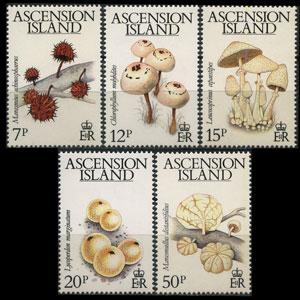 ASCENSION 1983 - Scott# 323-7 Mushrooms Set of 5 NH