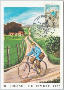 63531 - FRANCE - POSTAL HISTORY: MAXIMUM CARD 1972 - BICYCLE Journee du Timbre-