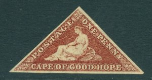 SG 18b Cape of good hope 1863-64. 1d deep red-brown. A fine mounted mint