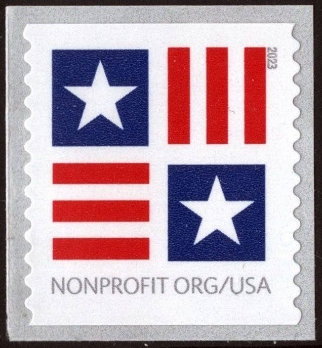 SC#5756 (Non Profit Org) Patriotic Block Coil Single (2023) SA