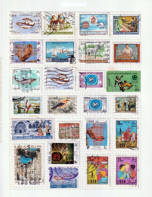 LEBANON Mid Period M&U Collection on Pages(Apx 200 Items)Goy 775