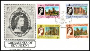 St Vincent Grenadines 153-156 U/A FDC