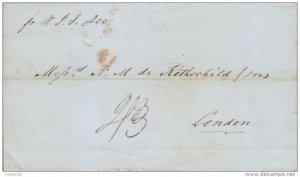 G)  1845 MEXICO, TAMPICO MARK, MARITIME MAIL CIRCULATED TO LONDON, XF