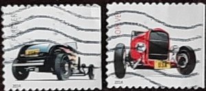 US Scott # 4908,4909; Two used (49c) Hot Rods, 2014; VF centering; off paper