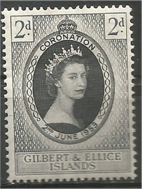 GILBERT AND ELLICE ISLANDS,1953, MH, 2p, Coronation Scott 60