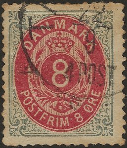 Denmark 1875-1879 8øre SC #28 Used