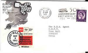 UK 50th Anniv. of AIrmail with BEA Airway Letter Serv. Label