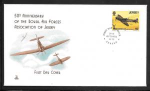 Just Fun Cover Jersey #135 FDC 50th Anniv Royal Air Force Association (my5128)