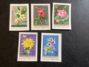 ICOLLECTZONE Vietnam 203-207  Imperf. XF NH Flowers Plants