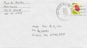 United States A.P.O.'s 29c Tulip 1992 Air Force Postal Service, APO 09695 Buc...