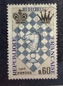 France 1966 Scott 1154 used - 0.60fr,   International Chess Festival, Le Havre