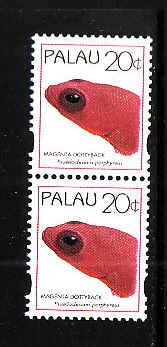 Palau-Sc#366a-Unused NH booklet pair-Magenta Dottyback-Fish-1995-