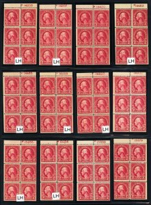 554a, Mint 18 Different Error Panes With Plate Numbers * Stuart Katz