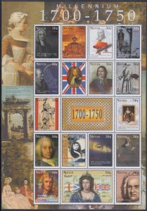 NEVIS Sc #11185a-q MNH SHEET of 17 DIFF for the MILLENNIUM