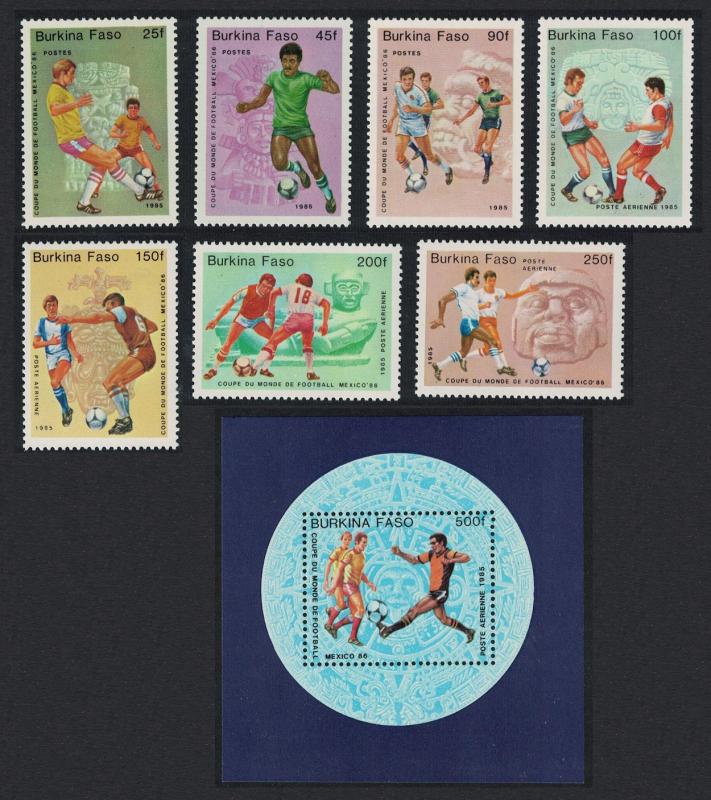 Burkina Faso World Cup Football Championship Mexico 1986 7v+MS SG#756-MS763