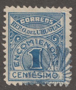 Uruguay, stamp, Scott#Q-25,  used, hinged, Parcel post, Blue PM, #U-Q25