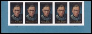 US 5821a Ruth Bader Ginsburg imperf NDC plate strip 5 MNH 2023