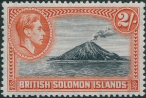 Solomon Islands 1939 SG69 2/- Tinakula Volcano toned back MLH